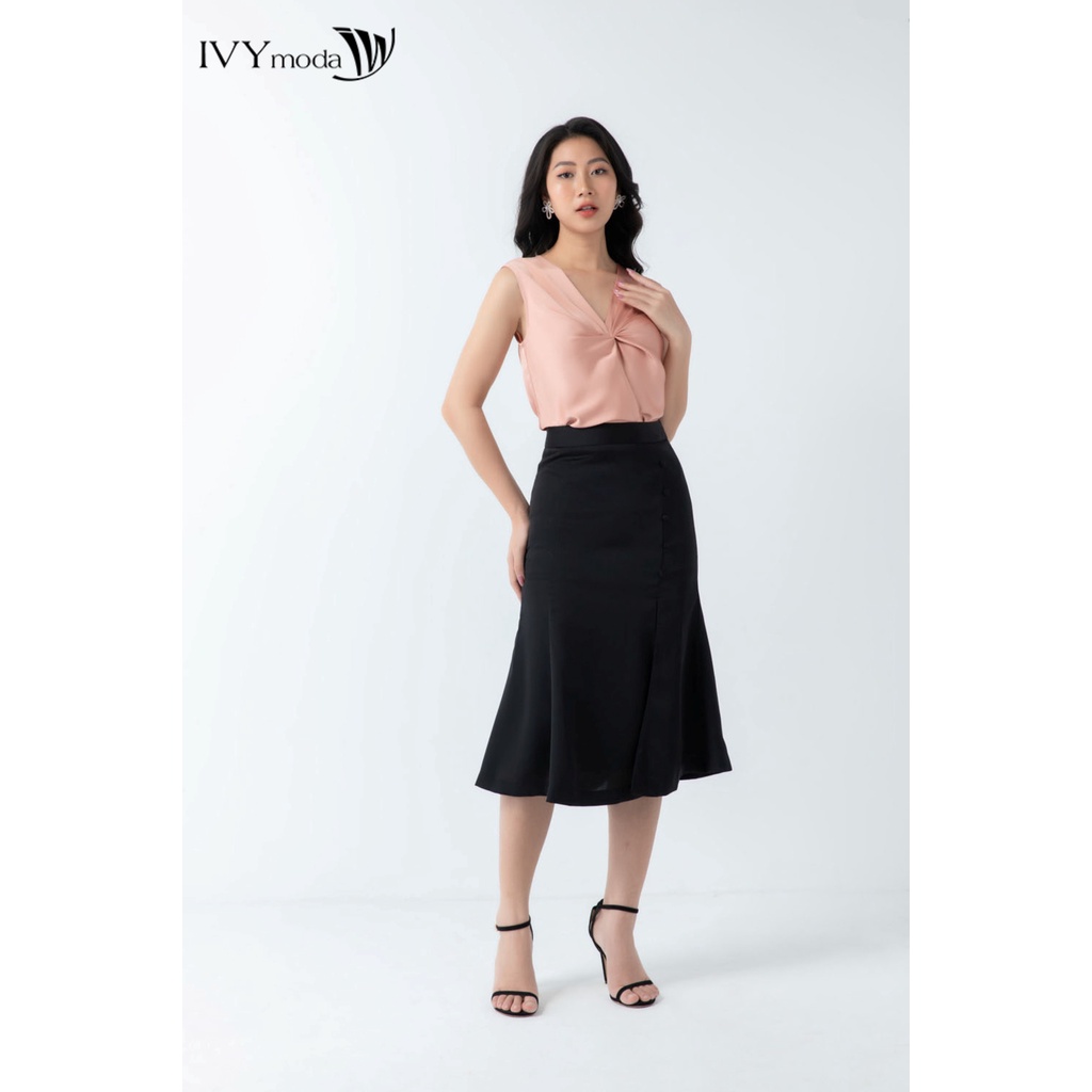 Áo sát nách xếp nhúm nữ IVY moda MS 15B8724