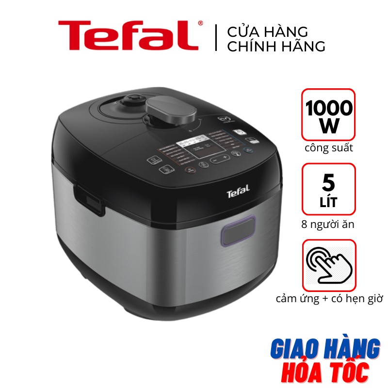 Nồi áp suất điện tử 5 lít đa năng lồng niêu chống dính Tefal Smart Pro CY625868 1000W - Hàng chính hãng