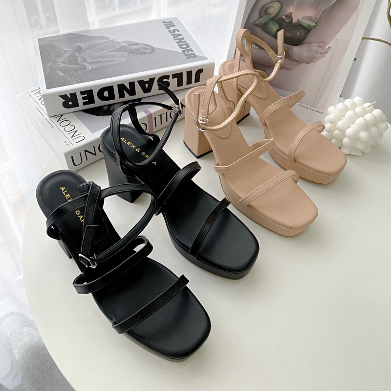 Giày cao gót nữ cao cấp có quai đế vuông 8cm giay cao gót nữ shoes paradise SH017