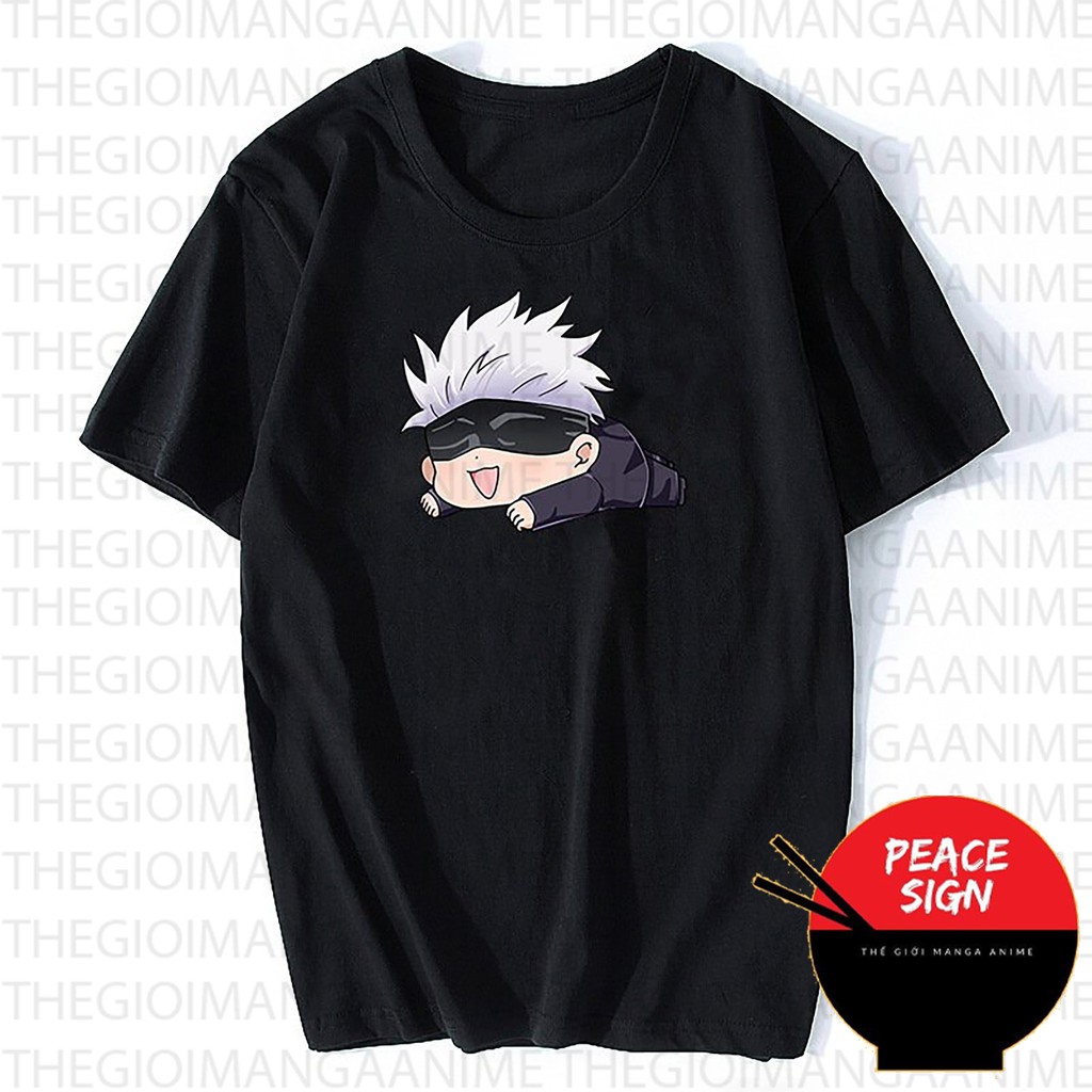Áo thun phông đen trắng in hình SATORU GOJO - JUJUTSU KAISEN Chú Thuật Hồi Chiến anime chibi thời trang nam nữ cá tính