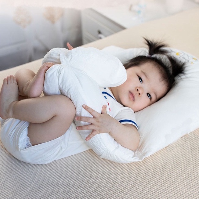 Gối Ôm Chữ U Cho Bé Chống Méo Đầu, Giật Mình Chất Cotton Siêu Mềm Mát