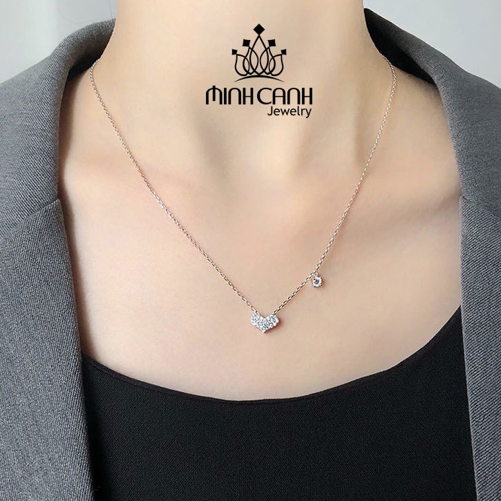 Dây Chuyền Trái Tim Treo Đá Nhỏ Bạc Ta - Minh Canh Jewelry