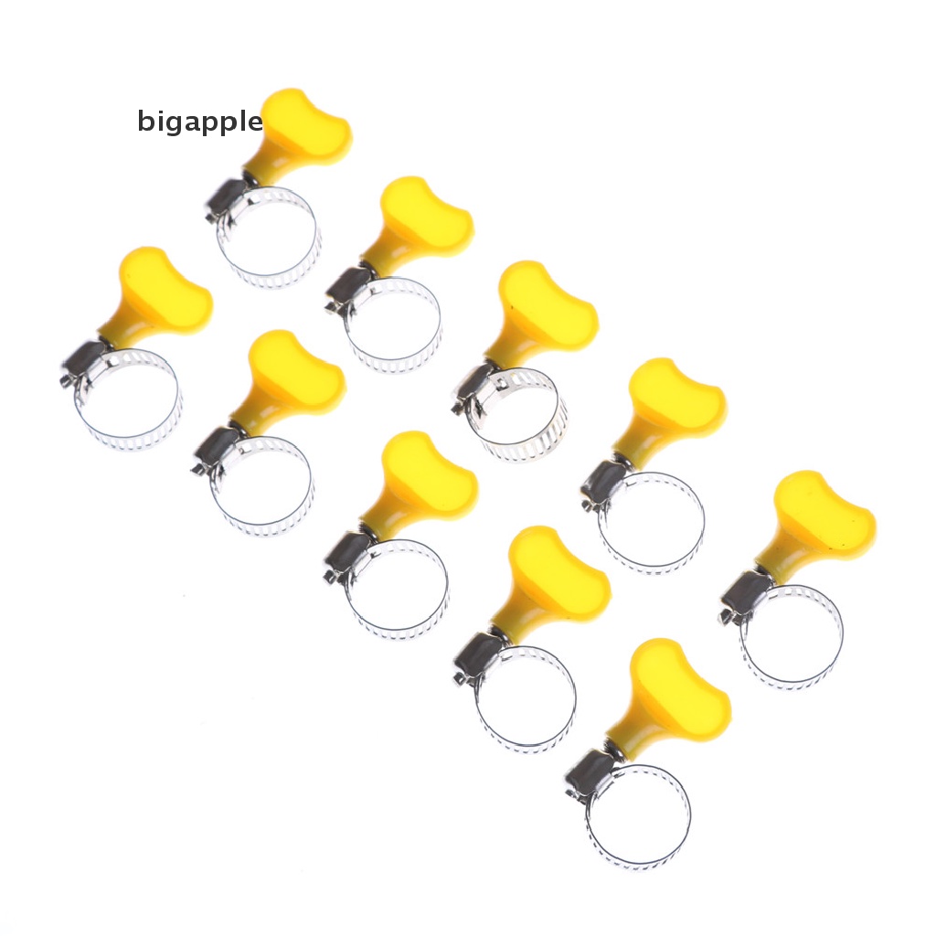 bigapple 10pcs American Type Hose Clamps with handle Stainless steel hose Hoop Pipe Clips RDG