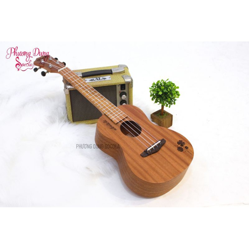 [Mã LIFEXANH03 giảm 10% đơn 500K] Đàn Ukulele Gỗ BWS cỏ 4 lá may mắn size Concert