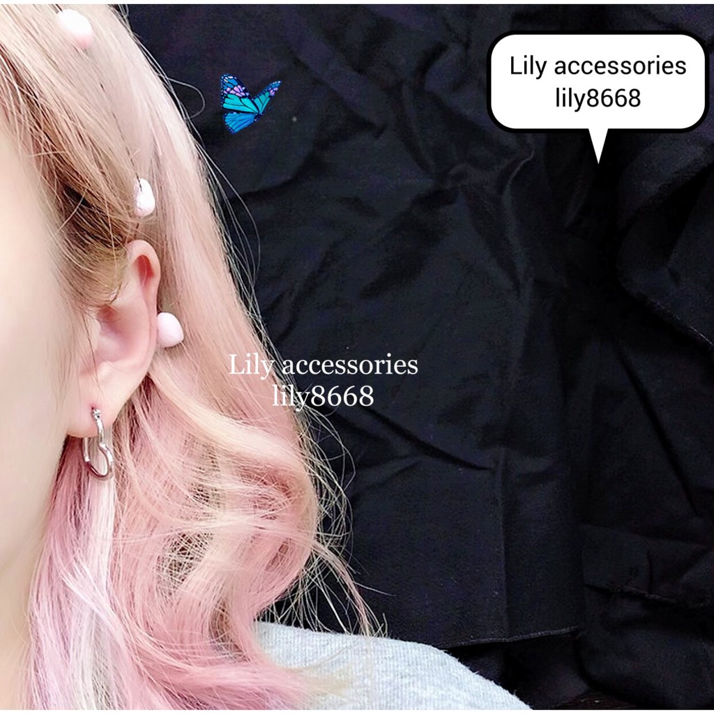 Heart Empty Earrings khuyên tai titan trái tim không gỉ không đen không dị ứng unisex (full size)