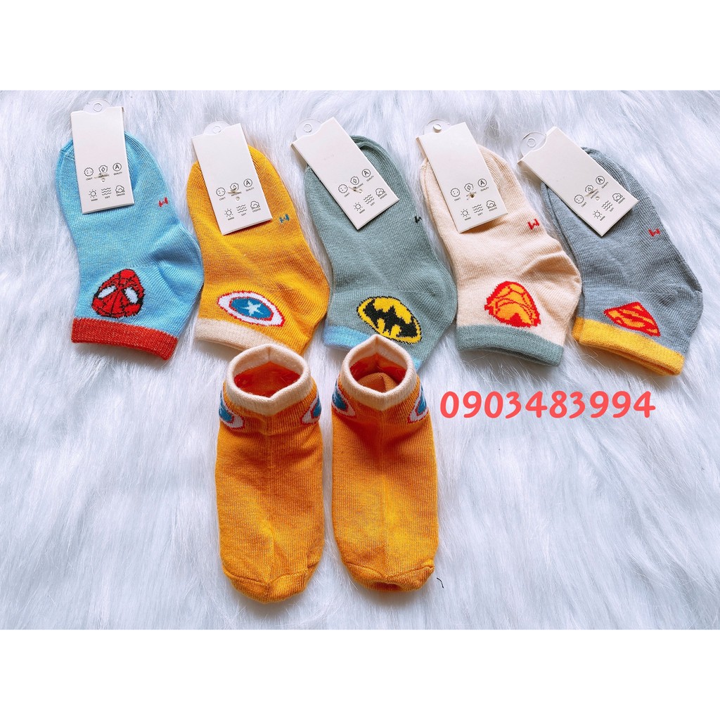Set 10 Đôi Tất Siêu Nhân Cho Bé ( Màu Vàng )