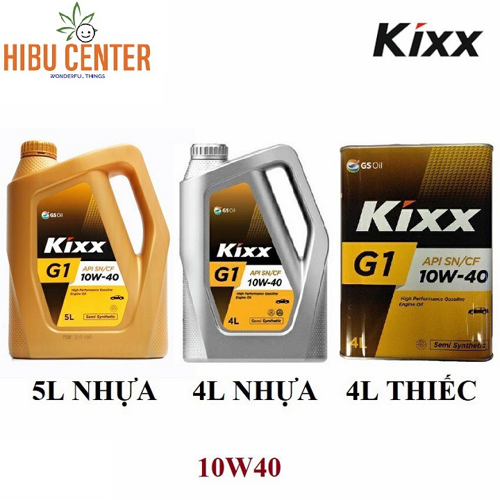 Nhớt KIXX G1 10W40 5 lít Can nhựa  Thùng 3 can