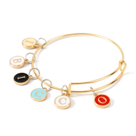 1 Mặt Dây Chuyền Hợp Kim Hai Mặt Hình Chữ Cái DIY