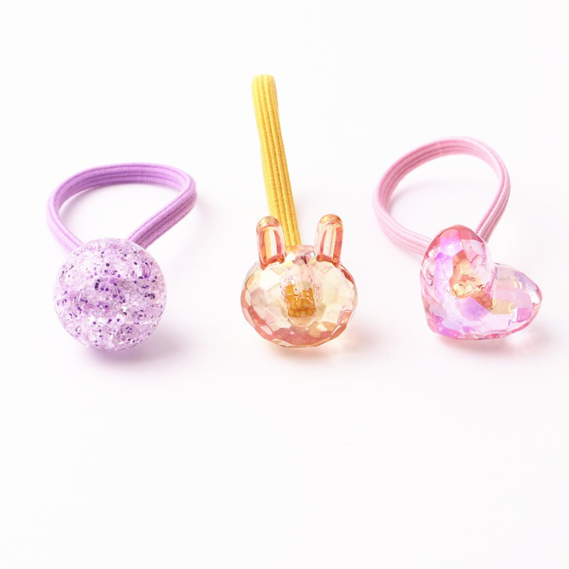 Bộ 3 dây buộc tóc màu đơn giản co giãn dành cho bé gái