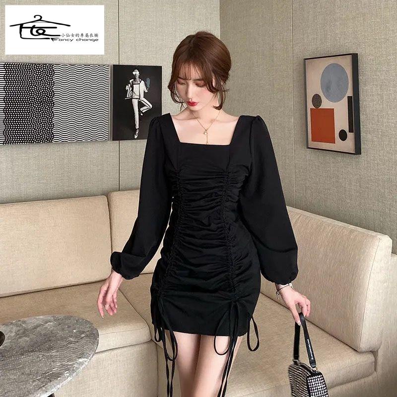 Đầm Dáng Ôm Xếp Ly Có Dây Buộc Thời Trang Hàn Quốc Chất Lượng Cao Hàng Mới