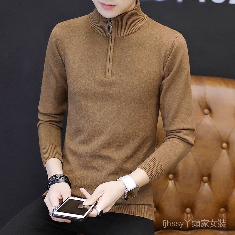 Áo Sweater Cổ Cao Phối Khóa Kéo Chất Nhung Dày Dặn Ấm Áp Cho Nam | BigBuy360 - bigbuy360.vn