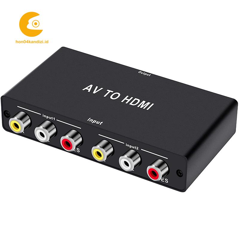 1080P Dual AV to HDMI-Compatible Adapter, Video Audio Converter