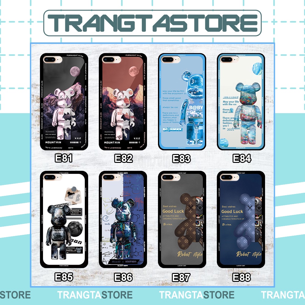 Ốp Iphone 5 5s SE 6 6s Plus 7 8 Plus 2020 2022 in hình gấu Bearbrick,Mountain,xanh,đen,đỏ giá rẻ