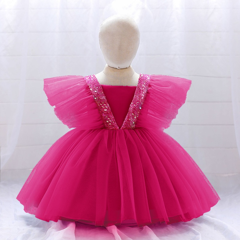 Wfrv Đầm Công Chúa Dự Tiệc Đính Kim Sa Sang Trọng Cho Bé Gái / Giáng Sinh / Halloween / Giáng Sinh