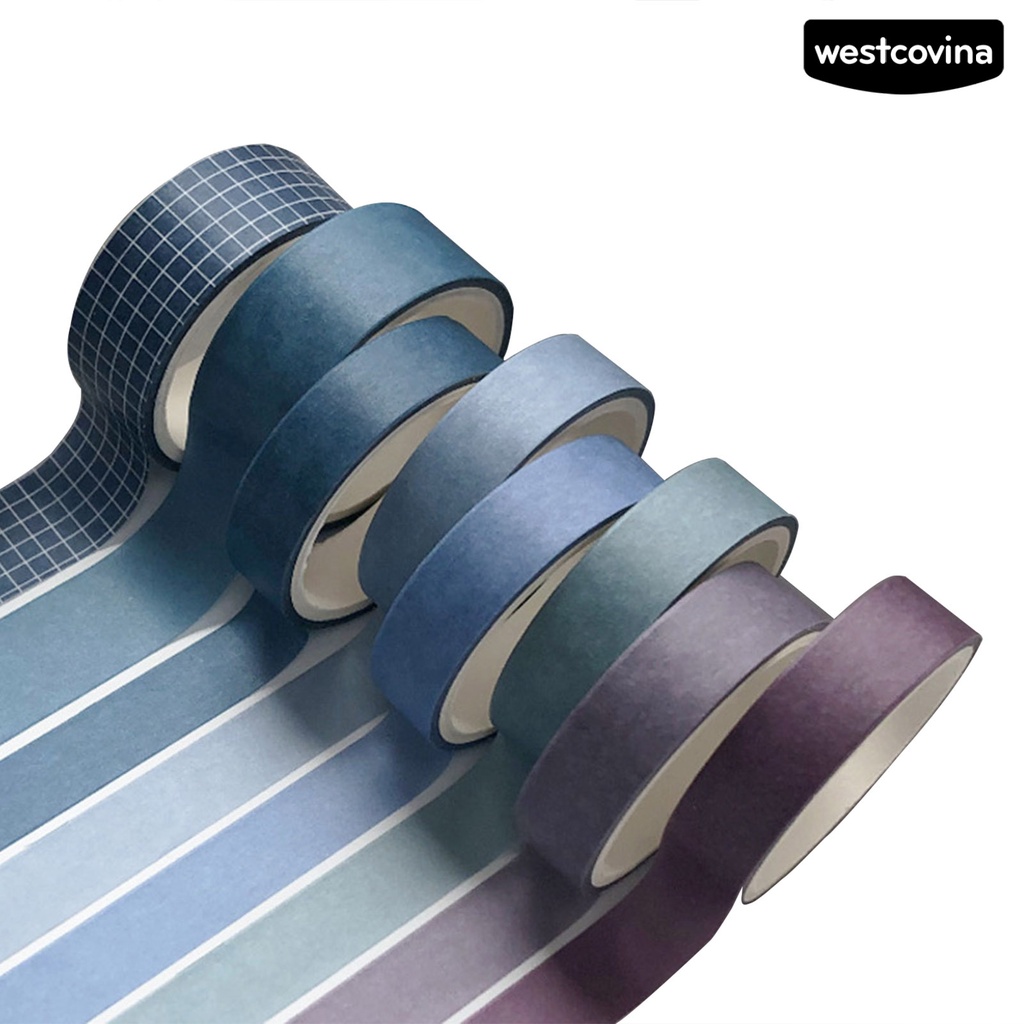 [Hot]✍Set 8 Cuộn Băng Dính Washi Màu Trơn Trang Trí Sổ Lưu Niệm Cho Học Sinh