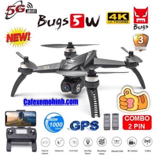Flycam Mjx bugs 5w pro nâng cấp động cơ bay 1km có GPS tự bay về camera xoay 90 độ
