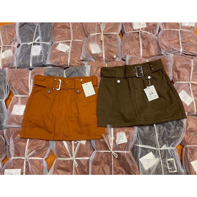 Chân váy dáng ngắn chữ A, kèm đai belt,style ulzzang ly alohashop91