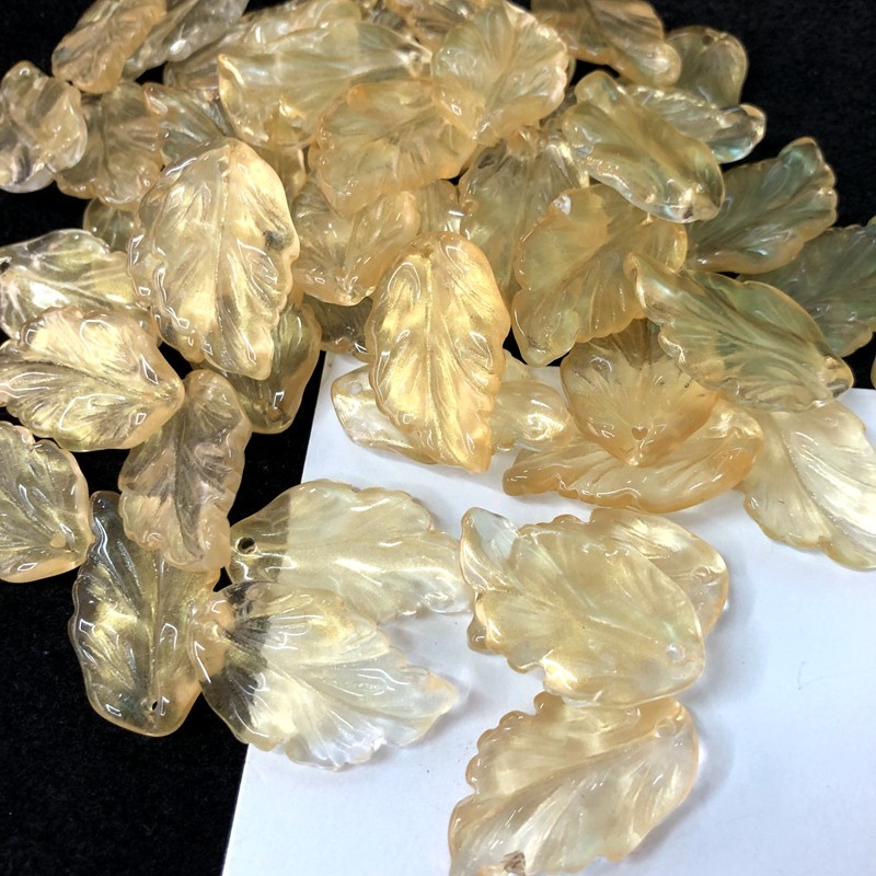 Thời Trang Set 20 Hạt Pha Lê Hình Lá 28mm Dùng Làm Trang Sức Thủ Công y15827