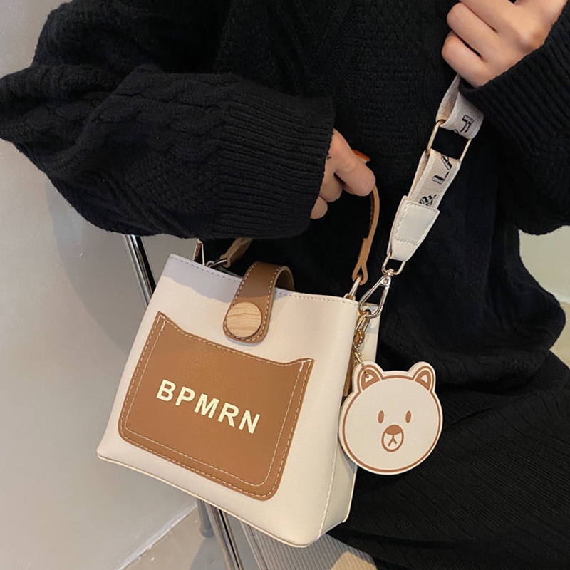 Túi xô messenger IELGY in chữ dây rộng cổ điển