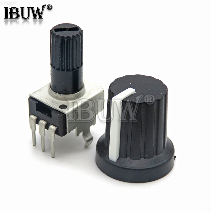 Set 5 Cặp Chiết Áp 3 Chân RV09 1K ~ 500K Ohm Cho Arduino Với Nắp Màu Vàng