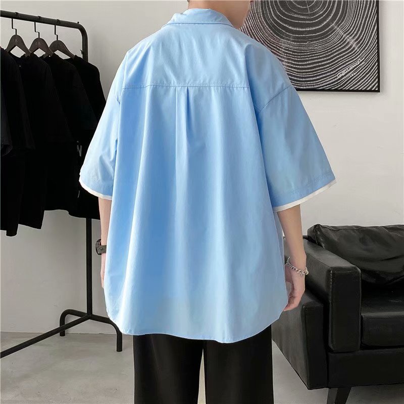 Áo sơ mi tay ngắn chống nhăn kiểu hoạt hình thời trang mùa hè cao cấp cho nam | BigBuy360 - bigbuy360.vn