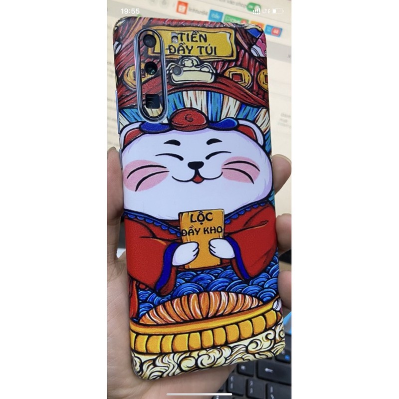 Miếng Dán skin mèo thần tài huawei P30 Pro full lỗ loa