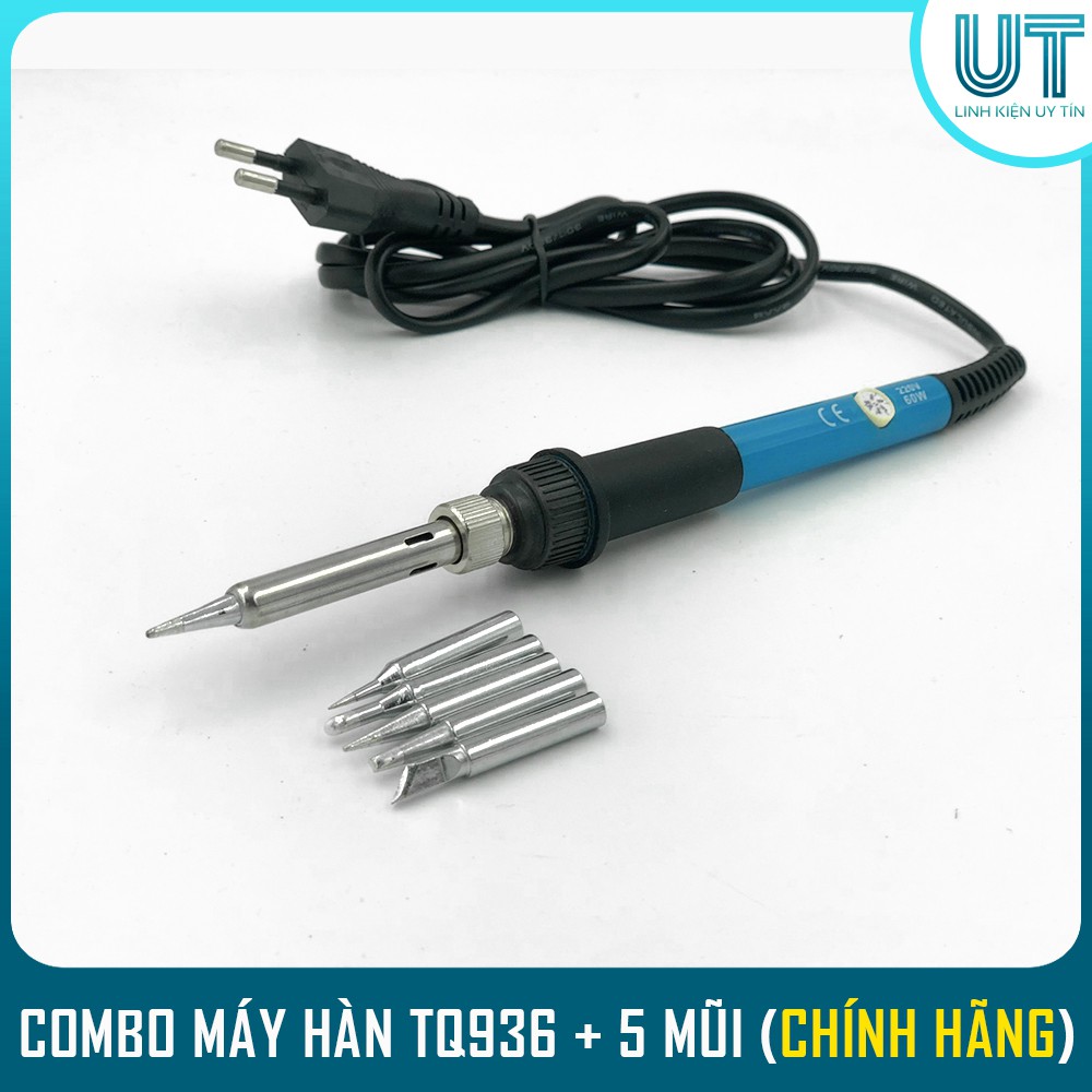 Combo Máy hàn tay điều chỉnh nhiệt độ TQ936 60W + 5 Mũi hàn (Chính Hãng)