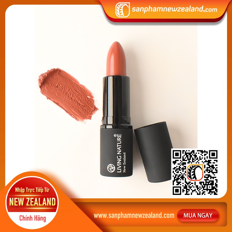 Son Môi Organic Màu Cam Đất Living Nature Lipstick Morning Sun 02