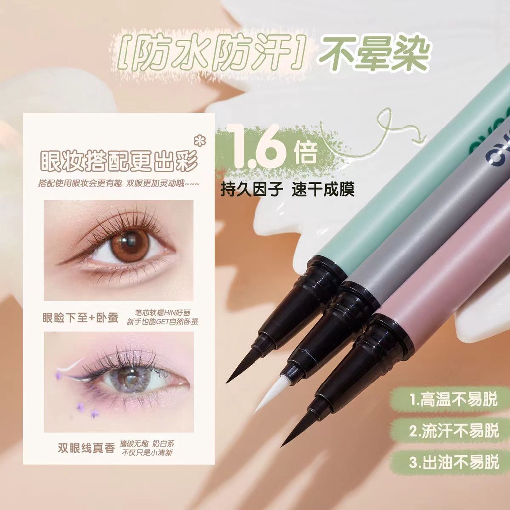 Bút Kẻ Mắt Dạng Lỏng NOVO Màu Trắng Và Đen Nâu Lâu Trôi Chống Thấm Nước NO.5595