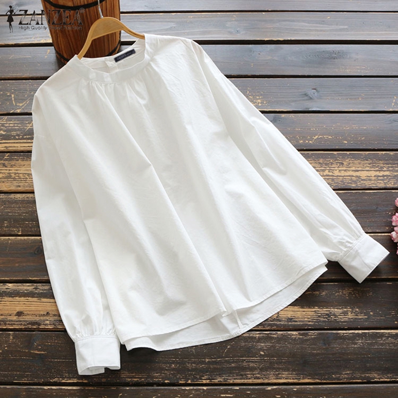 ZANZEA Áo Cánh Nữ Dài Tay Cổ Tròn Form Dài Rộng Thoải Mái Thời Trang Hàn