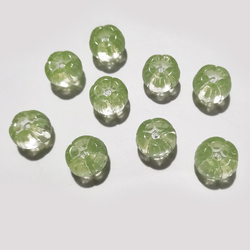 5 trái bí ngô lớn 14*14mm chất liệu thủy tinh nguyên liệu làm trâm làm trang sức cosplay cổ phục