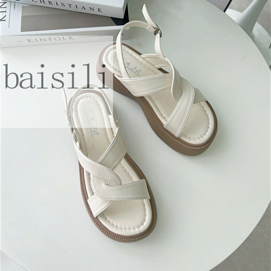 SANDAL XUỒNG BAISILI - GIÀY THỜI TRANG QUAI NGANG CHÉO PHONG CÁCH HIỆN ĐẠI ĐẾ CAO BS220705