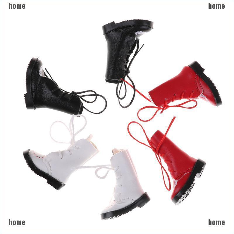 Giày Bốt Da PU Sành Điệu Cho Búp Bê BJD 1 / 6 Blythe Licca Jb Tỉ Lệ 1 / 8