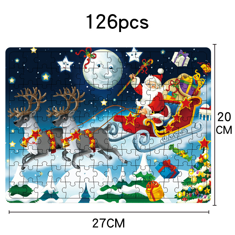 Bộ đồ chơi tranh xếp hình chủ đề Giáng sinh 126 mảnh cho bé 3-6 tuổi