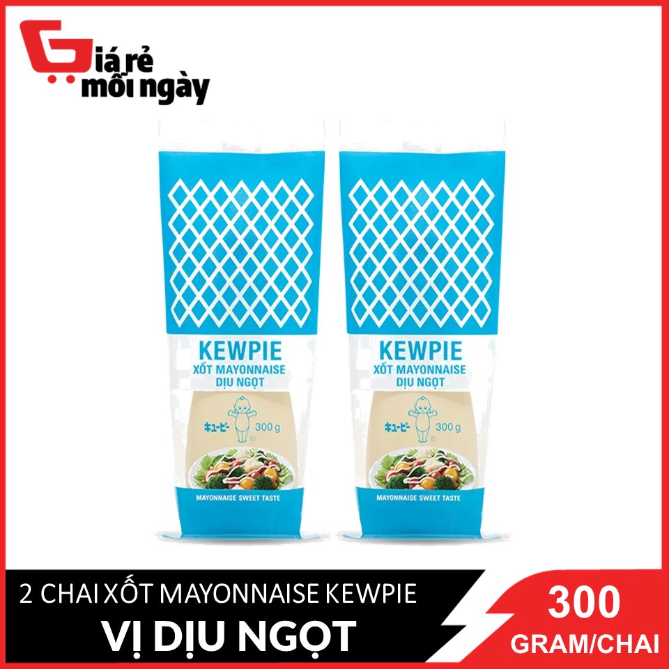 Combo 2 Chai Xốt Mayonnaise Kewpie dịu ngọt chai 300g x2
