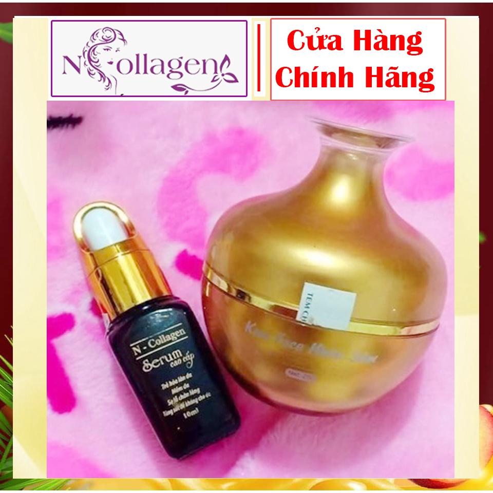 Combo kem Face Nhân Sâm + Serum Cao Cấp giảm tận gốc mụn nám tàn nhan Chính Hãng N COLLAGEN - tri ân Sắc Đẹp