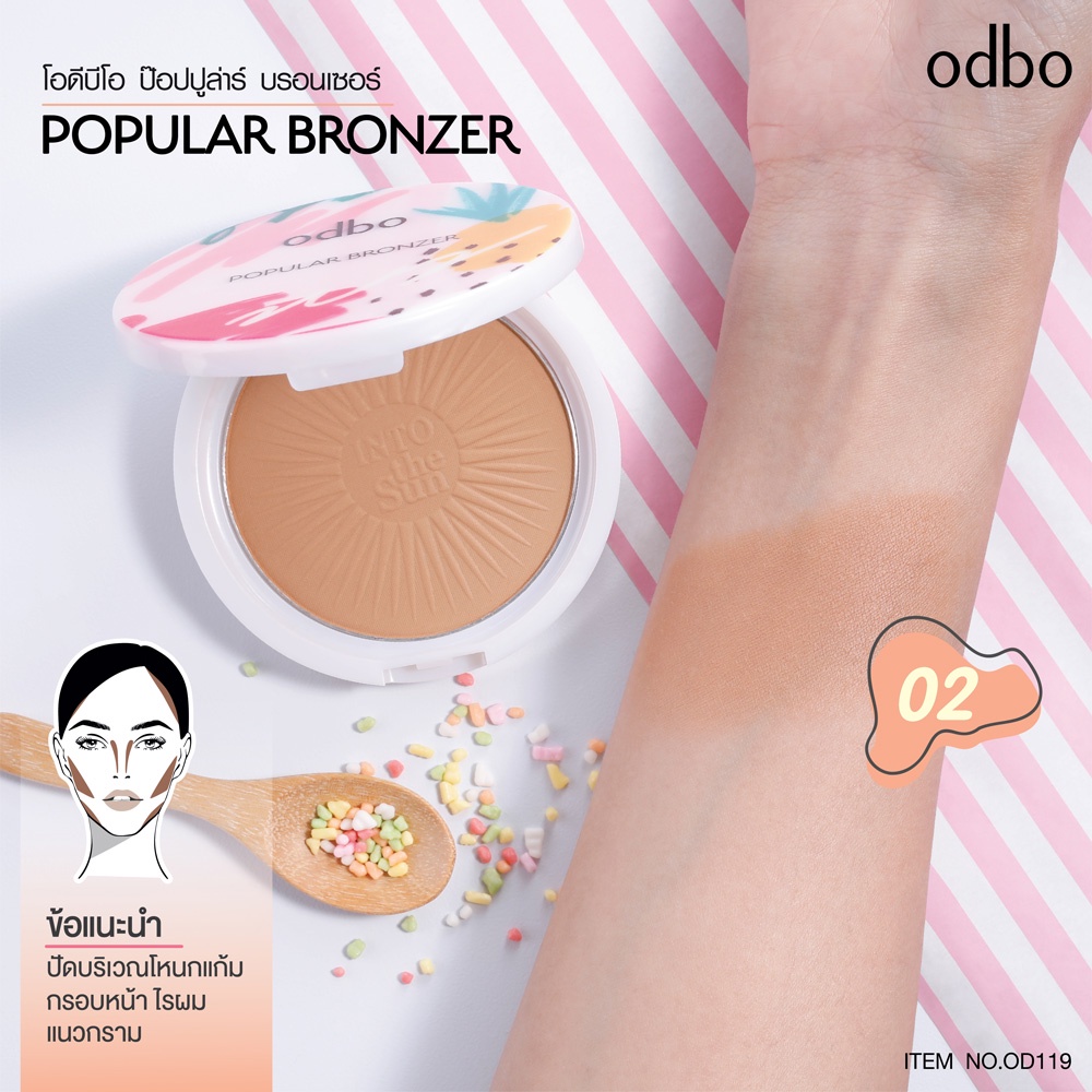 Phấn Tạo Khối Mịn Lì Tông Caramel Odbo Popular Bronzer Od119 No.02