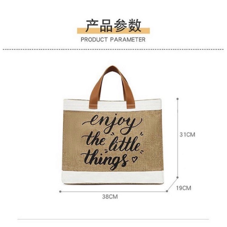 Túi Cói Đi Biển Mẫu Mới 2022 Enjoy The Little ThingsFREESHIPTúi cói loại to đi du lịch