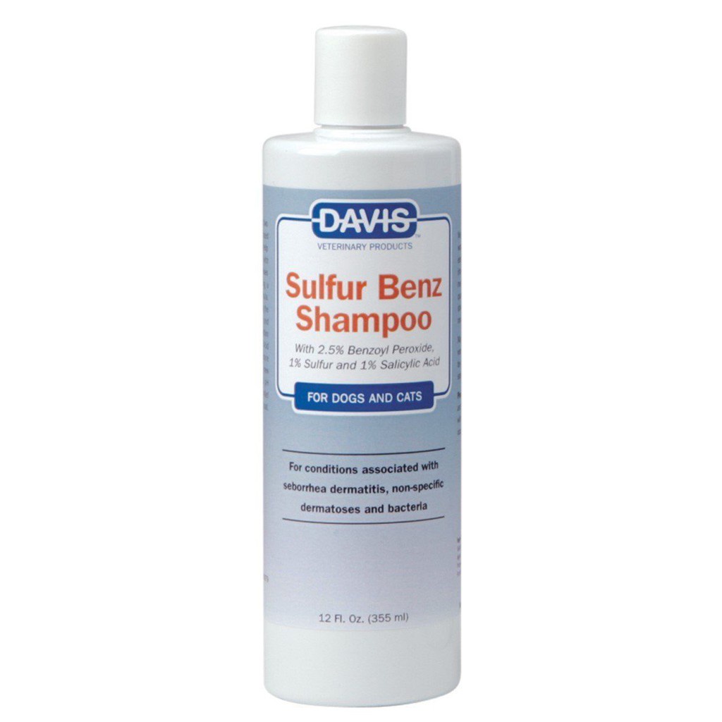 Sữa Tắm Davis Sulfur Benz Shampoo cho thú cưng loại bỏ mảng bám vảy ngứa và các chất nhờn dầu trên da 355ml