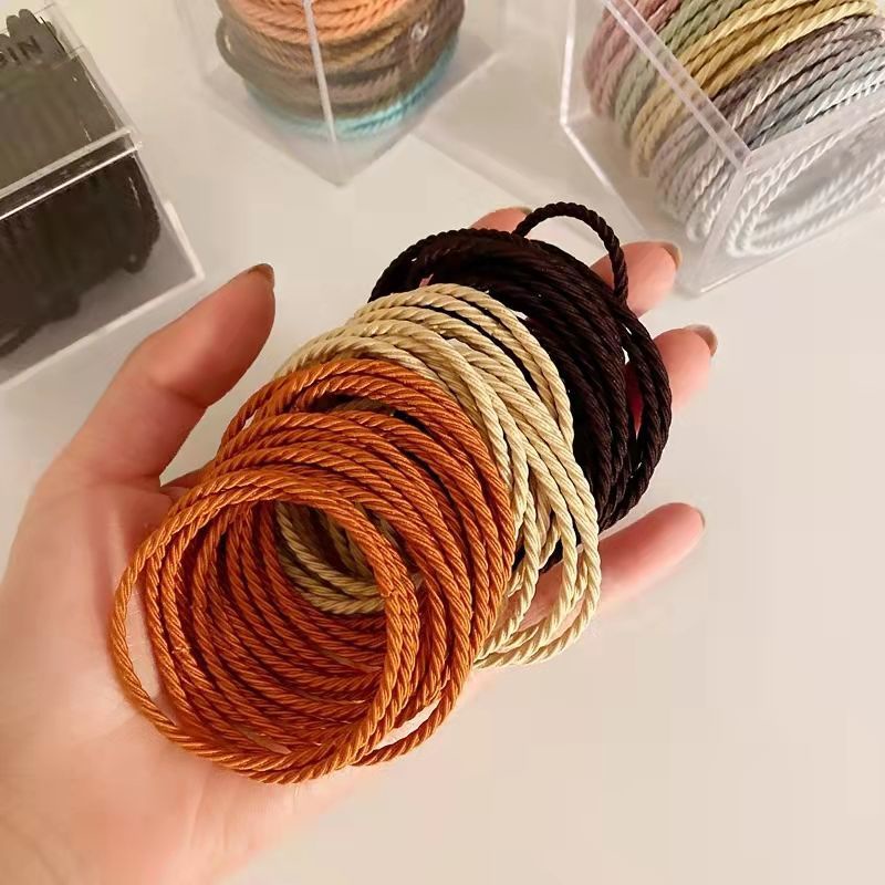 Set 50 Dây Thun Cột Tóc Phong Cách Hàn Quốc Thời Trang Thun Buộc Tóc