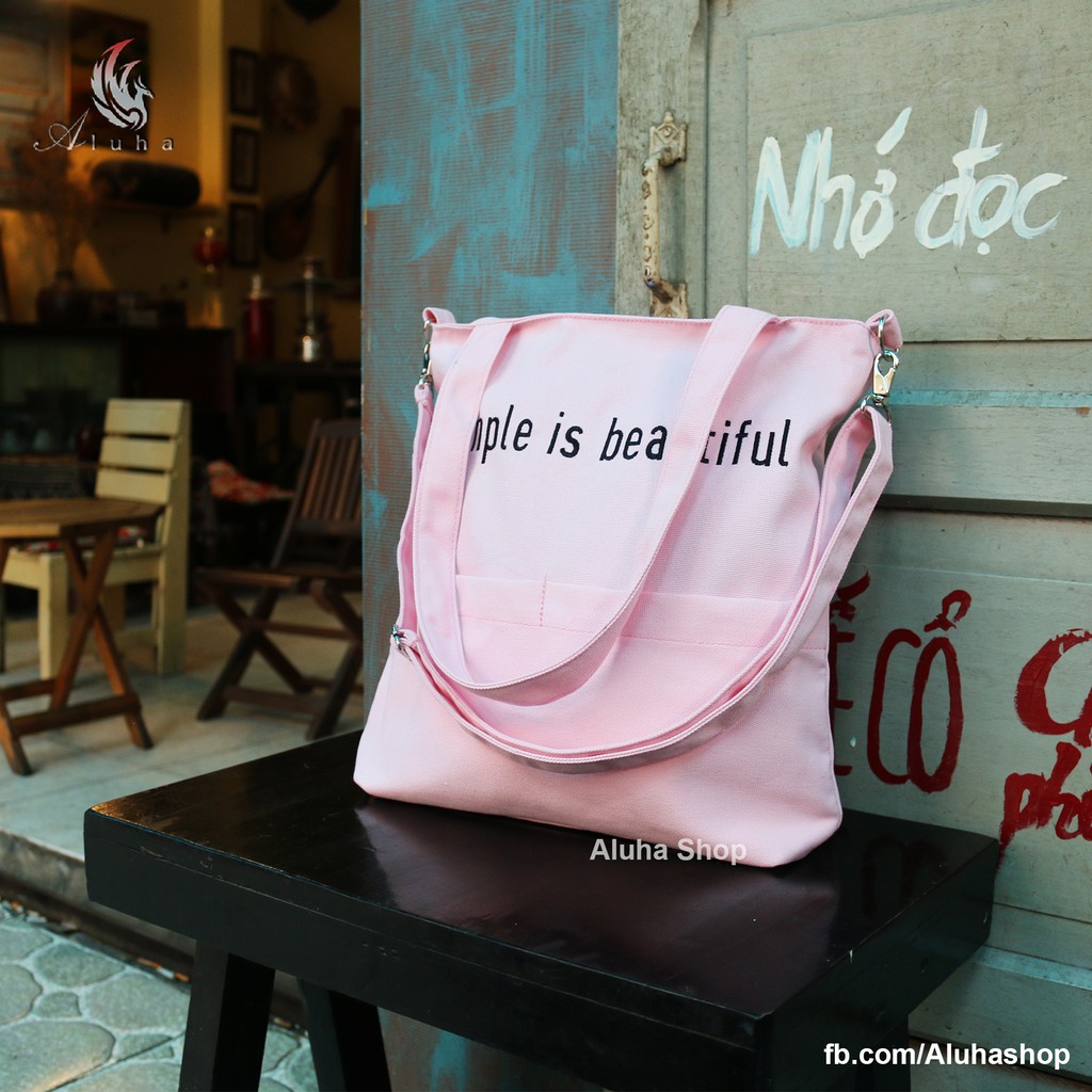 Túi Tote vải Canvas nữ cá tính cute Hàn quốc - TCC - Aluha