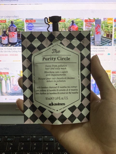 ✅[ DAVINES-CHÍNH HÃNG ] MẶT NẠ THẢI ĐỘC CHO TÓC VÀ DA ĐẦU DAVINES THE PURITY CIRCLE 50ML | BigBuy360 - bigbuy360.vn