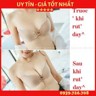 Áo dán ngực ❤️FREESHIP❤️Áo dán nâng ngực dây rút cánh tiên - Miếng dán ngực nâng đẩy không dây màu da và đen