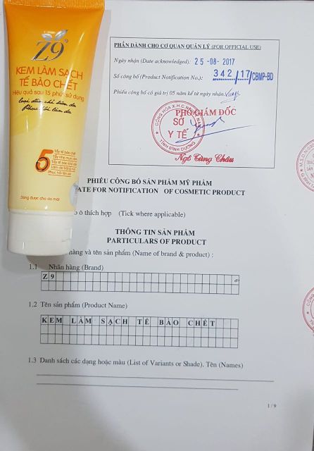 Kem Làm Sạch Tế Bào Chết Z9