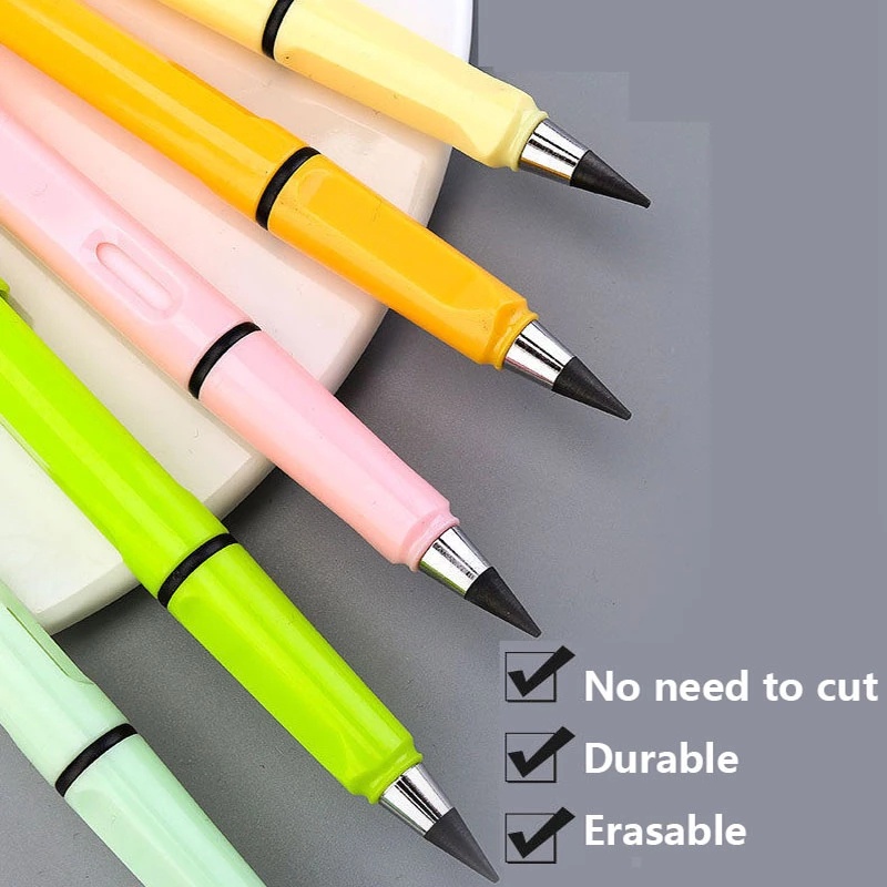 Bút chì không mực vĩnh cửu không cần chuốt viết mượt lâu bền thiết kế sáng tạo tiện lợi cho trường học/ văn phòng