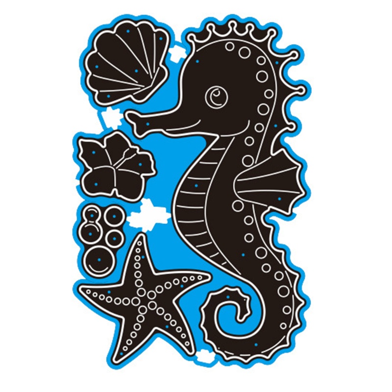 Khuôn Cắt Giấy Kim Loại Hình Vỏ Sò / Sao Biển Xinh Xắn