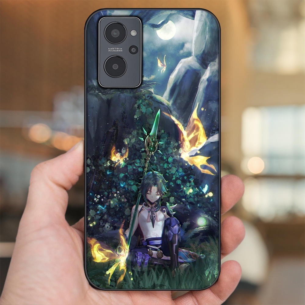 Ốp lưng Realme 9i viền đen in hình Xiao Genshin Impact