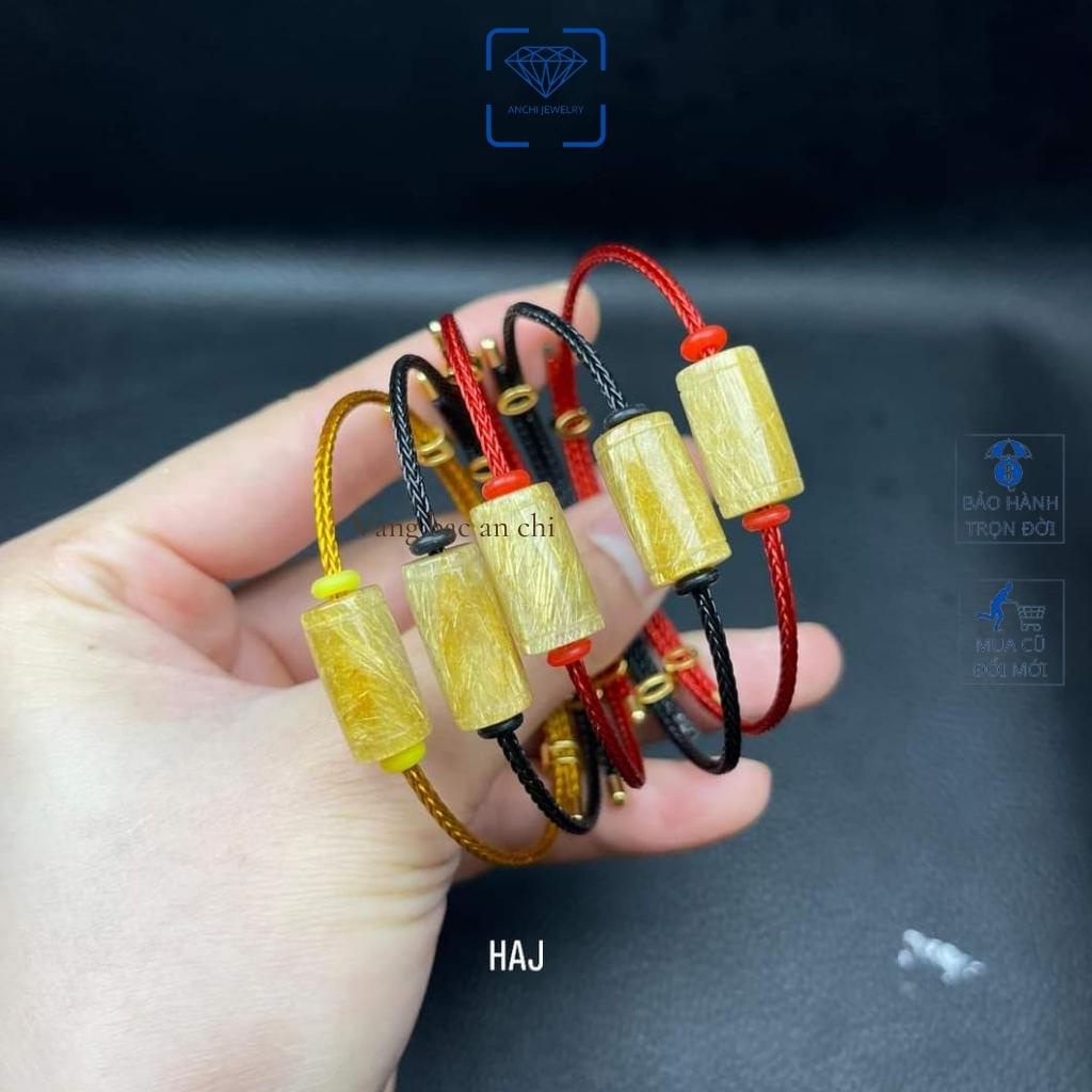 Vòng tay lu thống đá tóc vàng mệnh kim / thổ, Anchi jewelry
