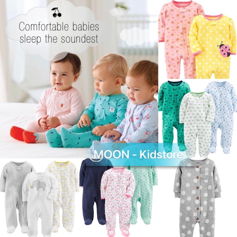 Sleepsuit bộ body dài tay hàng xuất khẩu cho bé (giao mẫu ngẫu nhiên)