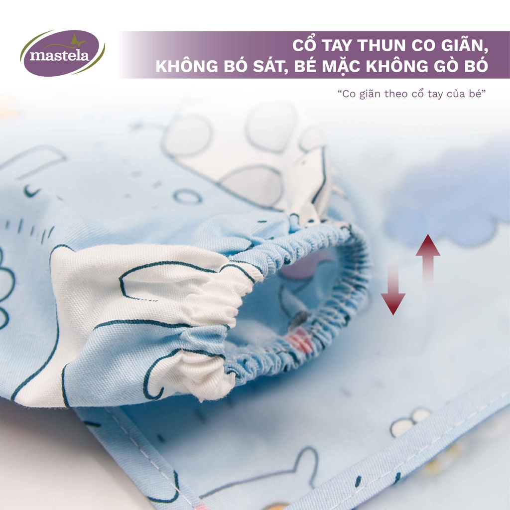 Áo yếm ăn dặm dài tay cho bé từ 6 tháng đến 3 tuổi - Cotton chống thấm nước cho bé tập ăn, tập vẽ Mastela